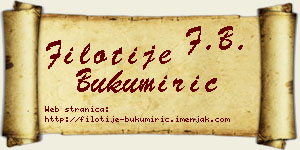 Filotije Bukumirić vizit kartica